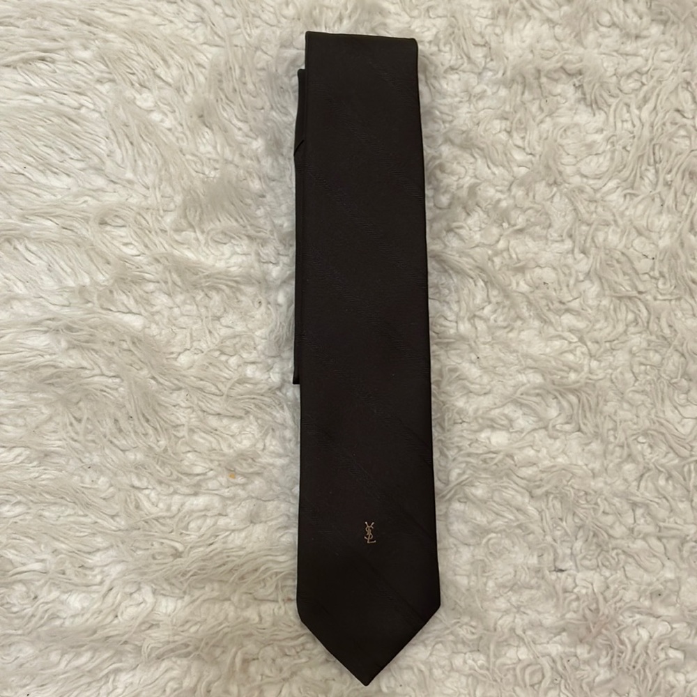 Vintage YSL brown tie